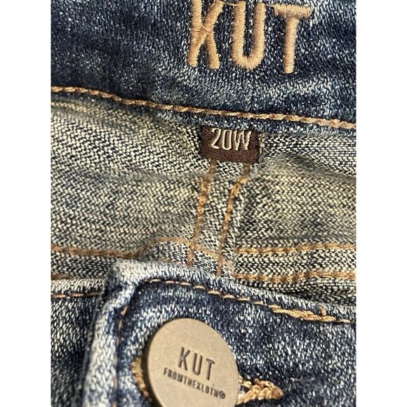 Kut From The Kloth High Rise Ankle Straight Leg Jeans Size 20W Blue Rips NWT - Picture 6 of 8